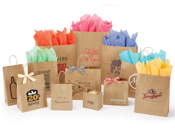 Recycled Natural Kraft Paper Shopping Bags