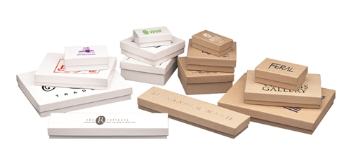 White Gloss and Kraft Jewelry Boxes