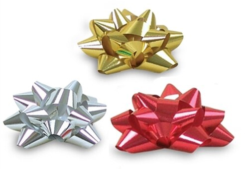 Red Gold Silver Glitter Star Bows
