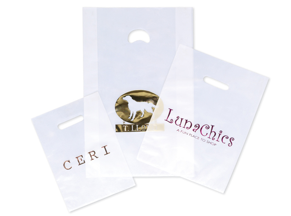 Frosted Plastic Merchandise Bags