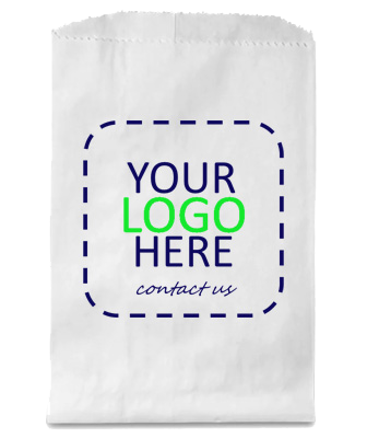 Custom Printed White Kraft Merchandise Bag