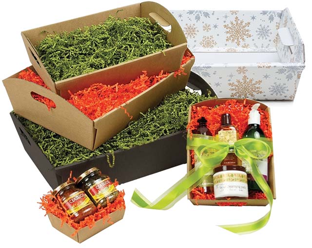 cesto kraft black & alpine snowflake trays