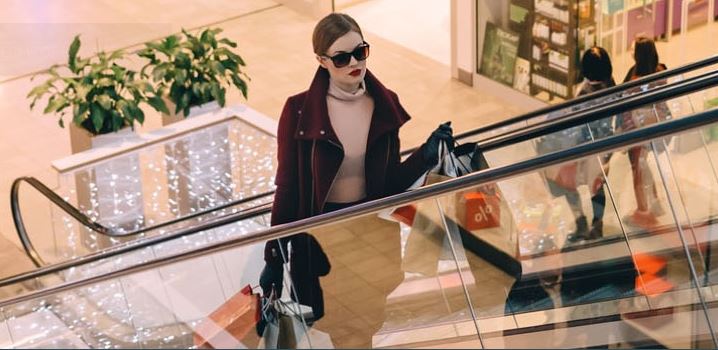 Woman in Mall Shopping