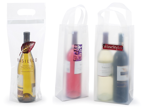 Plastic Frosted Wine Bottle Bags