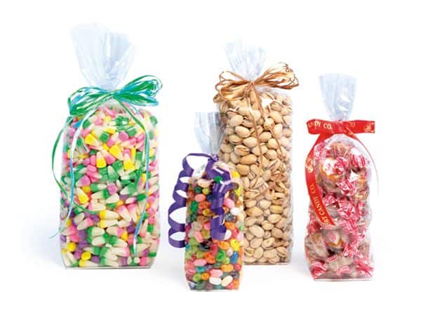 Clear Candy Bags w Hard Bottom