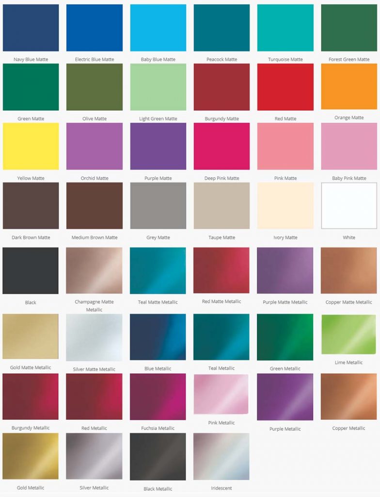 Hot Stamp Printing Colors